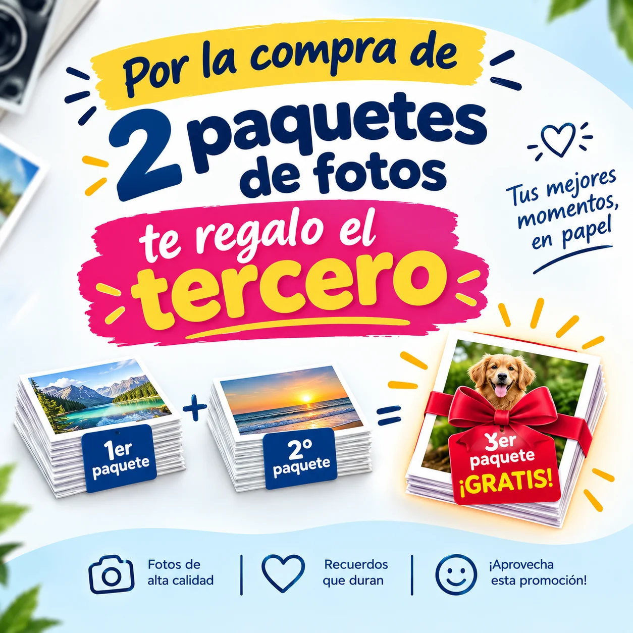 Combo: 2 Paquetes de Fotos + 1 Paquete adicional